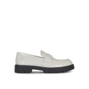 Tory Burch Klassisk Lug Loafer Platta Skor White, Dam