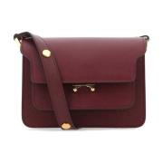 Marni Liten Grape Läder Trunk Axelväska Red, Dam