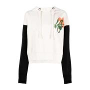 JW Anderson Vit Iris Print Hoodie Tröja White, Dam