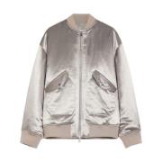 Max Mara Beige Oversized Bomberjacka med Isolerande Teknologi Beige, D...