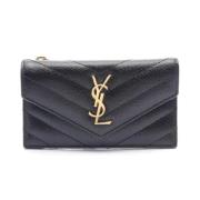 Yves Saint Laurent Vintage Pre-owned Laeder plnbcker Black, Dam