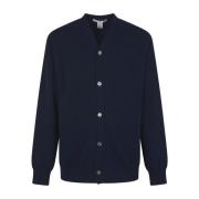 Comme des Garçons Blå Stickad Kofta Tröja Blue, Herr