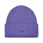 UGG Chunky Rib Beanie Hat Purple, Dam