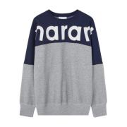 Isabel Marant Grå Sweatshirt med Logotyptryck Gray, Herr