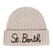 MC2 Saint Barth Yllebeanie med broderad text Beige, Herr