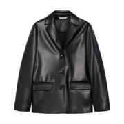 Max Mara Svart Jersey Blazer med Kavajkrage Black, Dam