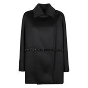 Max Mara Elegant Svart Kort Kappa Black, Dam