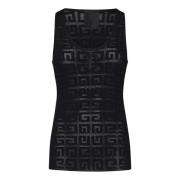 Givenchy Slim-Fit Svart Viscose Jacquard Tank Top Black, Dam