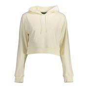 Calvin Klein Vit hoodie med tryck och logotyp Beige, Dam