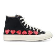 Comme des Garçons Play Svart Multi Heart Hi-Top Sneakers Black, Herr