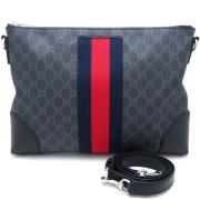 Gucci Vintage Pre-owned Canvas axelremsvskor Blue, Dam