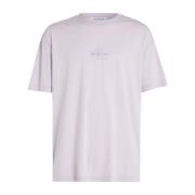 Calvin Klein Jeans Broderad Monolog Tee i Pastellila White, Herr