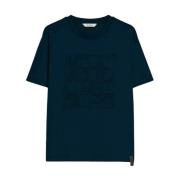 Max Mara Blå Bomull T-shirt Paggio Blue, Dam