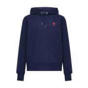 Ami Paris Hoodie med logotyp Blue, Dam