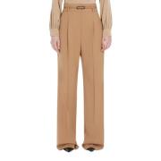 Max Mara Högmidjade yllebyxor Brown, Dam