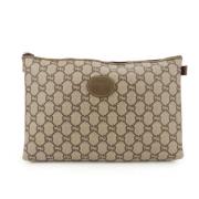 Gucci Vintage Pre-owned Tyg kuvertvskor Beige, Dam