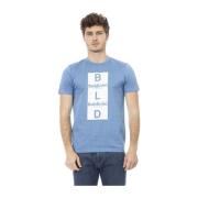 Baldinini Avslappnad Rund Hals Kortärmad T-shirt Blue, Herr