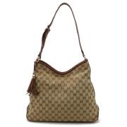 Gucci Vintage Pre-owned Canvas axelremsvskor Beige, Dam