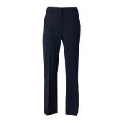 Max Mara Weekend Straight Leg Wool Blend Trousers Blue, Dam