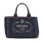 Prada Vintage Pre-owned Canvas prada-vskor Blue, Dam