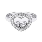 Chopard Vitguld diamant ring med Happy Diamonds Gray, Dam