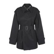 Burberry Svart Bomull Trenchcoat Black, Dam