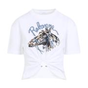 Paco Rabanne Vit T-shirt för kvinnor White, Dam