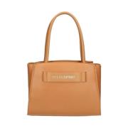 Plein Sport Shoppingväska med silvergummilogo Brown, Dam