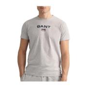 Gant Kortärmad T-shirt Ljusgrå Gray, Herr