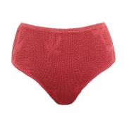 Bond-Eye Röd Palm High-Waisted Bikini Underdel Red, Dam