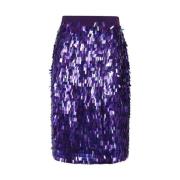 Pinko Paljett Midi Kjol Purple, Dam