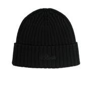 MC2 Saint Barth Svart fiskare stickad hatt med logotyp Black, Herr