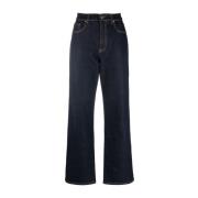 P.a.r.o.s.h. Blå Bomull Elastan Straight Jeans Blue, Dam