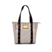 Louis Vuitton Vintage Pre-owned Tyg totevskor White, Dam