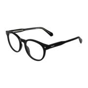 Polaroid Svart Eco Acetate Runda Optiska Bågar Black, Unisex