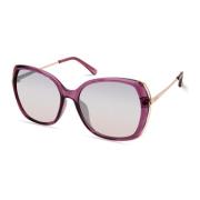 Guess Lila Spegel Linser Metall Solglasögon Purple, Dam