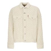 Junya Watanabe Ivory ulljacka med flätat mönster Beige, Herr