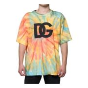 Dolce & Gabbana Färgglad Logo Crew Neck T-shirt Multicolor, Herr