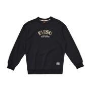 Evisu Brocade Appliqué Crewneck Top Black, Herr