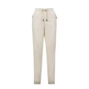 Moncler Bomullsfleece Vadderade Sweat Bottoms Beige, Dam