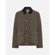 Les Deux Field Jacket med Corduroy Krage Green, Herr