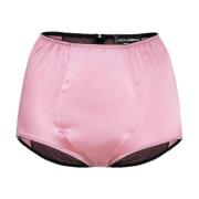 Dolce & Gabbana Satin High-Waist Trosor Pink, Dam