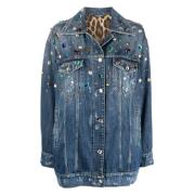 Dolce & Gabbana Blå Denimjacka med Strassdekoration Blue, Dam