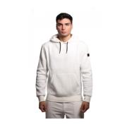 Peuterey Vit Bomull Polyester Hoodie Raku GR 02 White, Herr