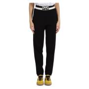 Elisabetta Franchi Sportiga Viskosblandade Leggings Black, Dam