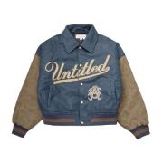 Untitled Artworks Akademiskt Läder Varsity Jacka Blue, Herr