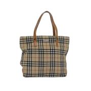 Burberry Vintage Pre-owned Canvas handvskor Beige, Dam