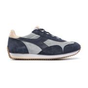 Diadora Suede Panelled Sneakers Steel Blue Gray, Herr