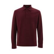 Corneliani Bordeaux Bomull Pikétröja Brown, Herr