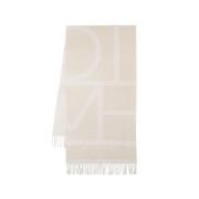 TotêMe Monogram Jacquard Ullsjal - Vit Beige, Dam